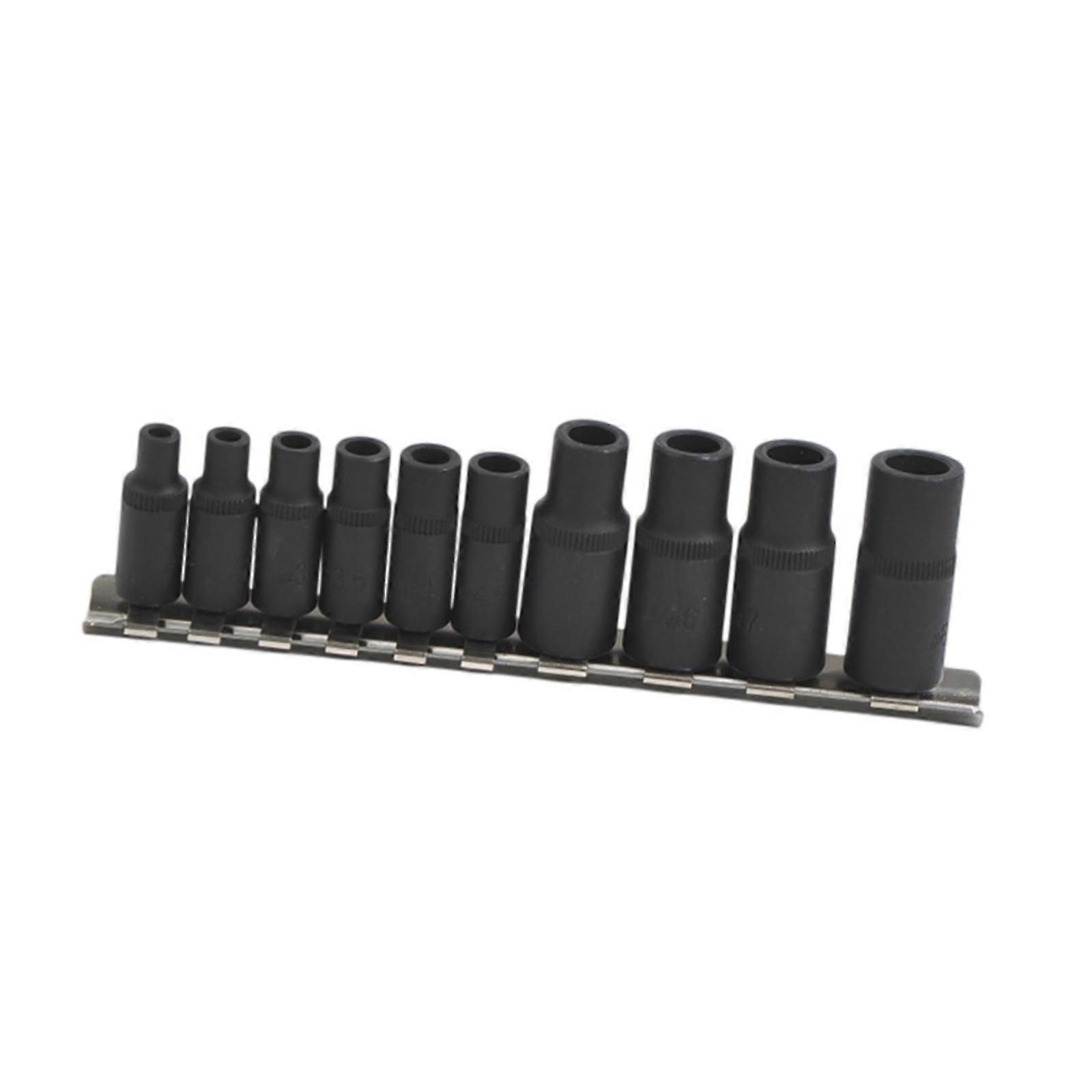 10Pcs Drive Tap Socket Set Steel Replacement High Reliability Square Sockets