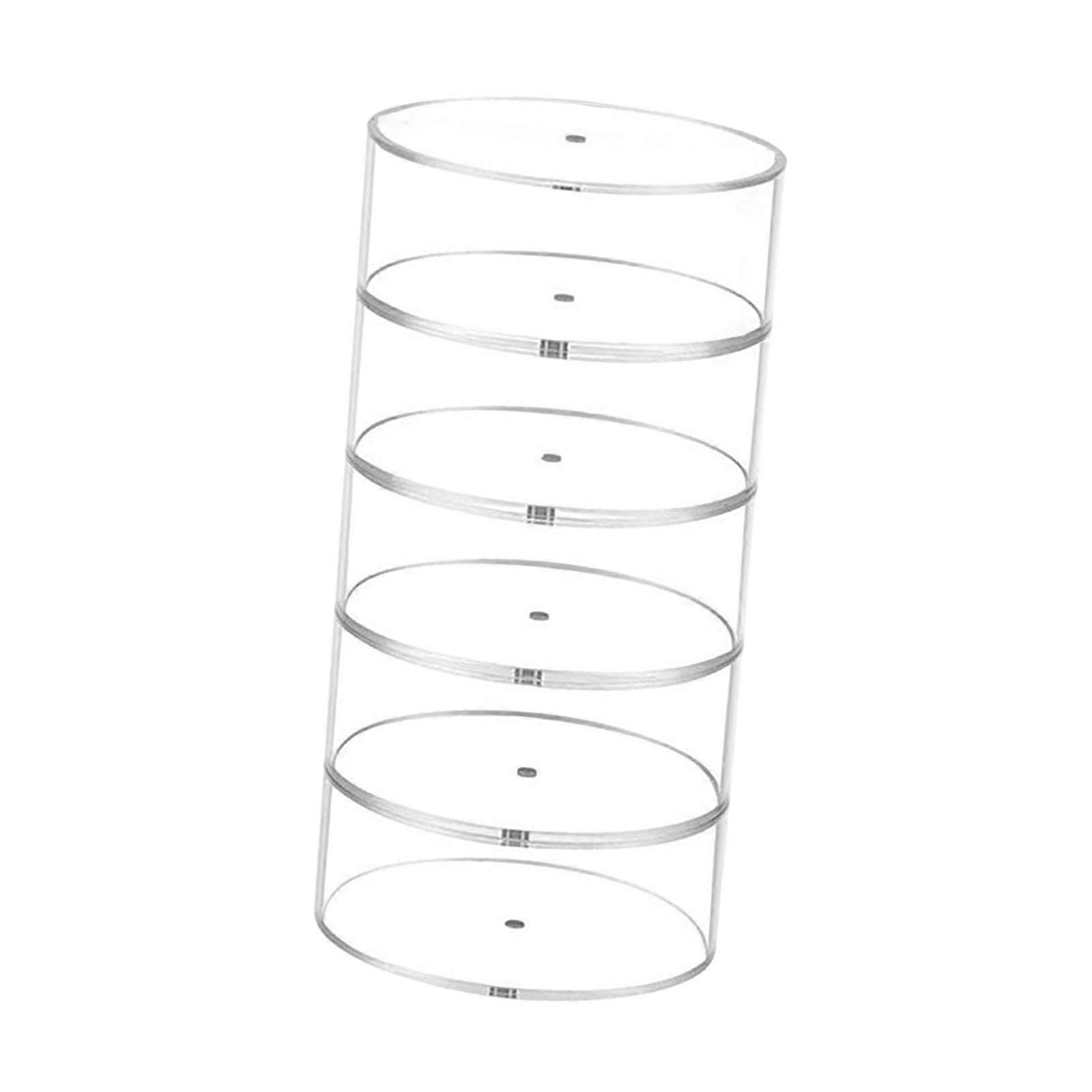 Uhrenbox, 5 Fächer, zylindrisch, staubdicht, transparent, multifunktional, mit Bund