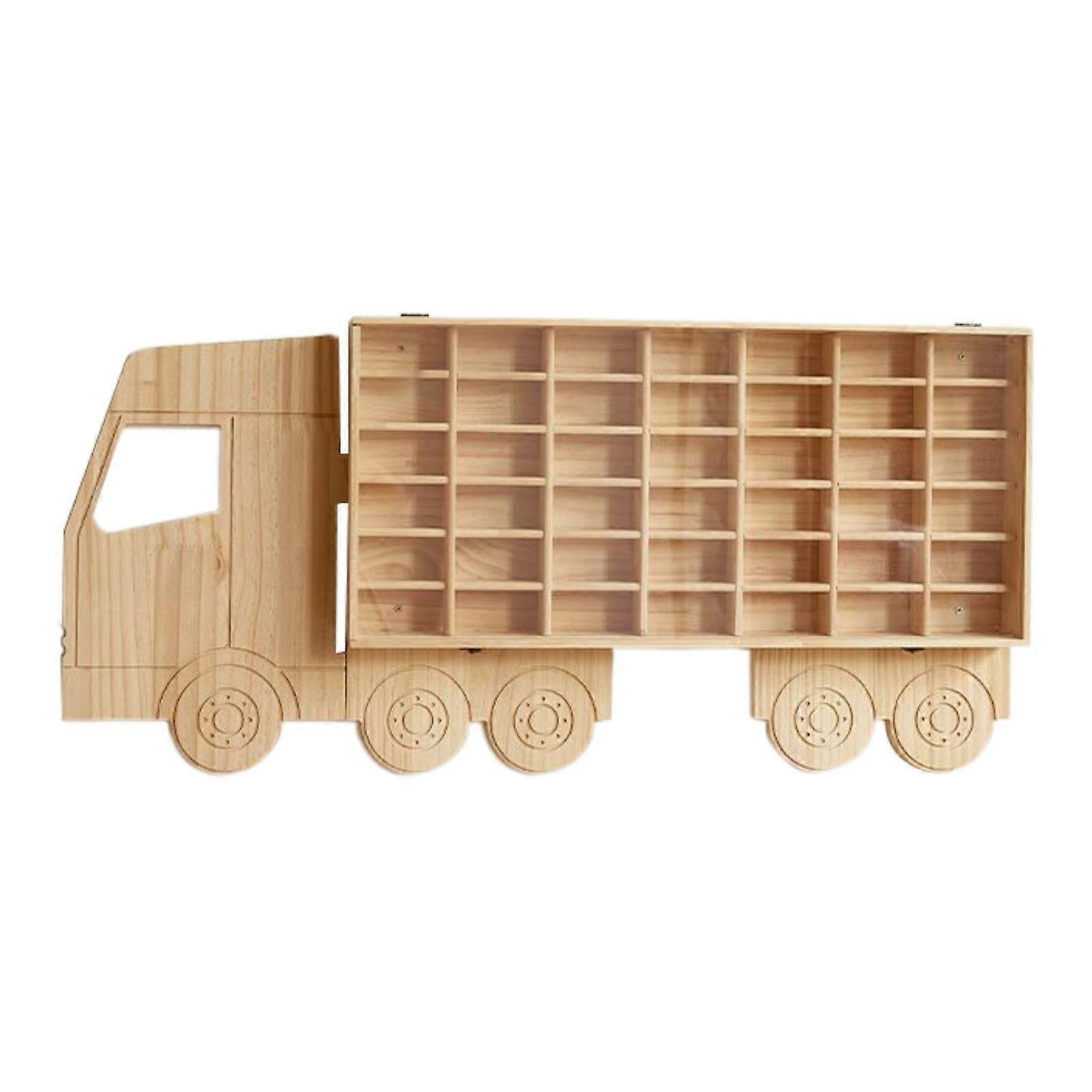1/64 Scale Toy Car Display Case Wooden Model Car Display Case for Tiny Dolls