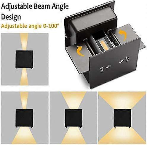 led square wall light 2*6W black warm white light