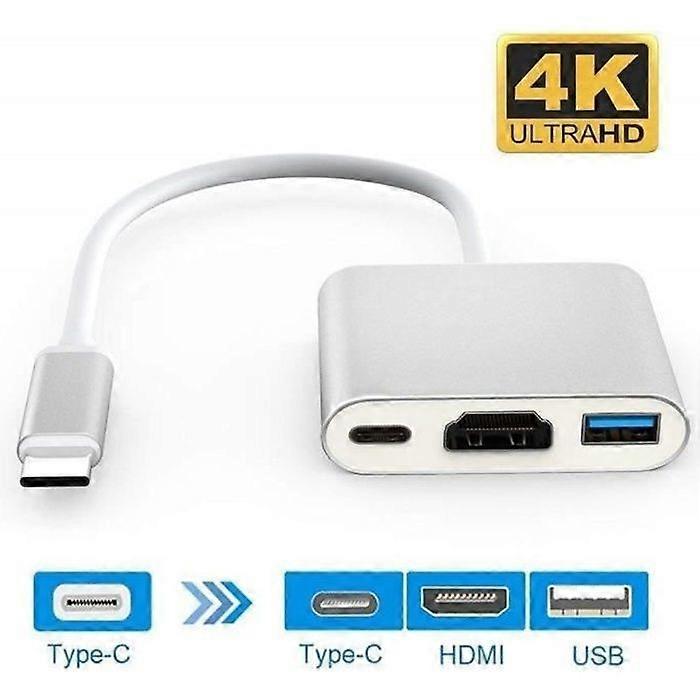 HDMI 4K Adapter - USB 3.1 - Type-C - Multiport - Compatible with Macbook - 4Kx2K Resolution