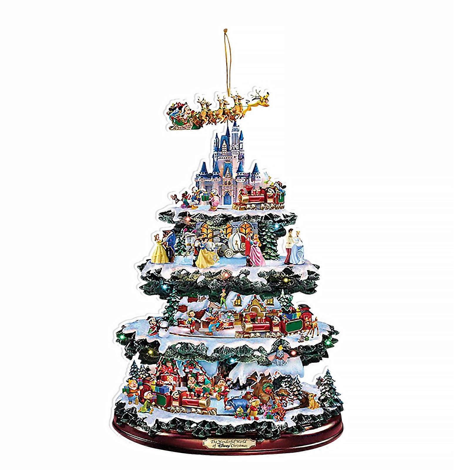 Ferie Akryl Snemand & Træ Ornament - Xmas Gave Decor