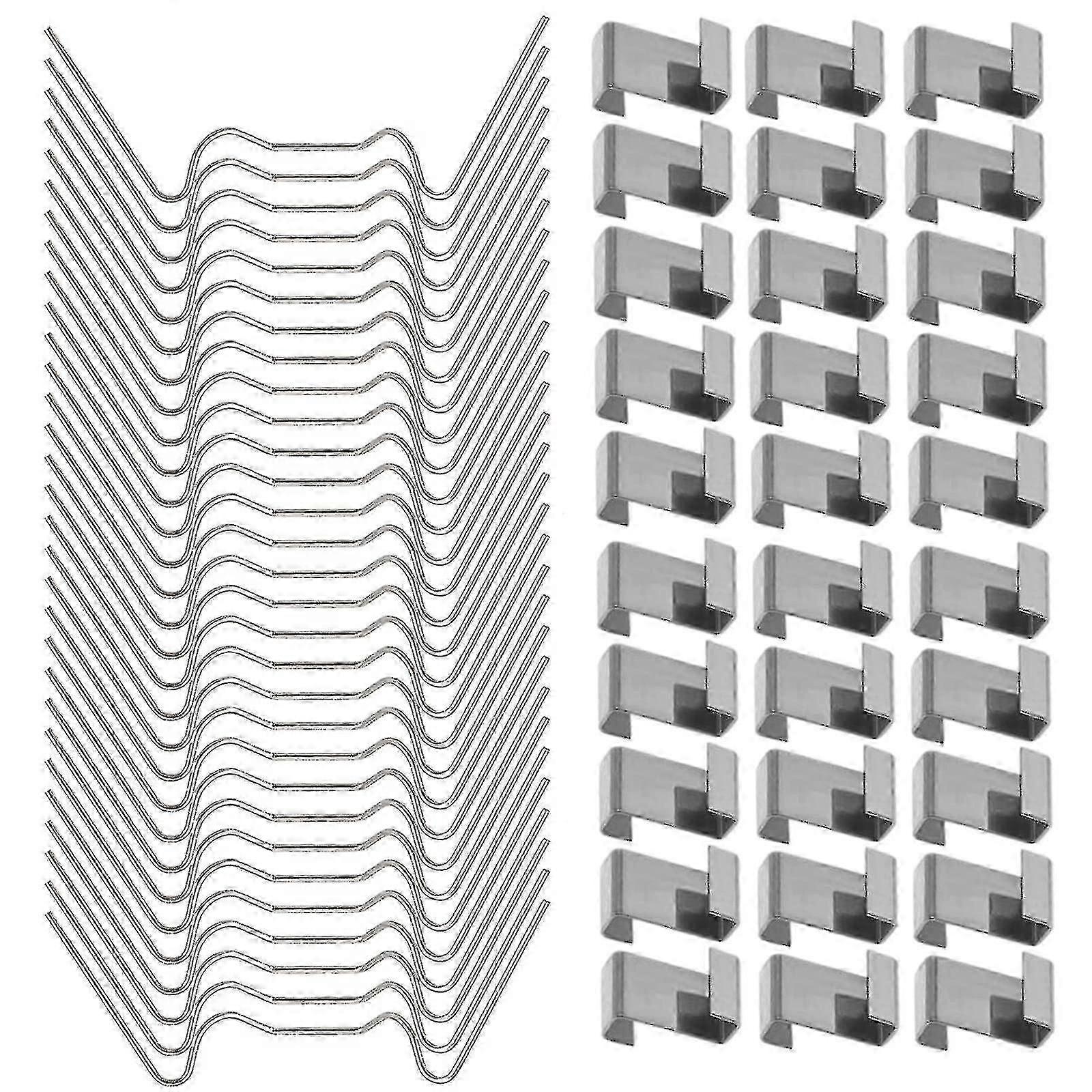 100-pack rostfritt stål växthusglasklämmor
