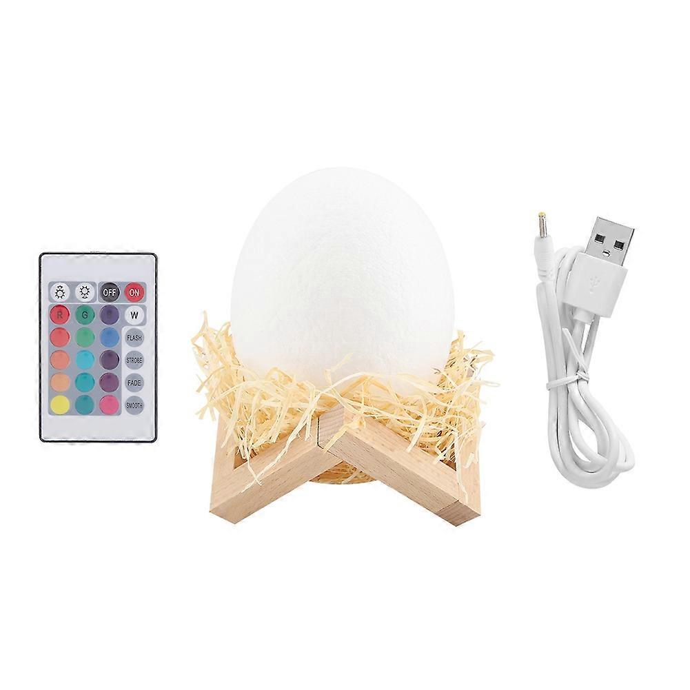 RGB 16 - Color 3D Printed USB - Rechargeable Dinosaur Egg Night Light