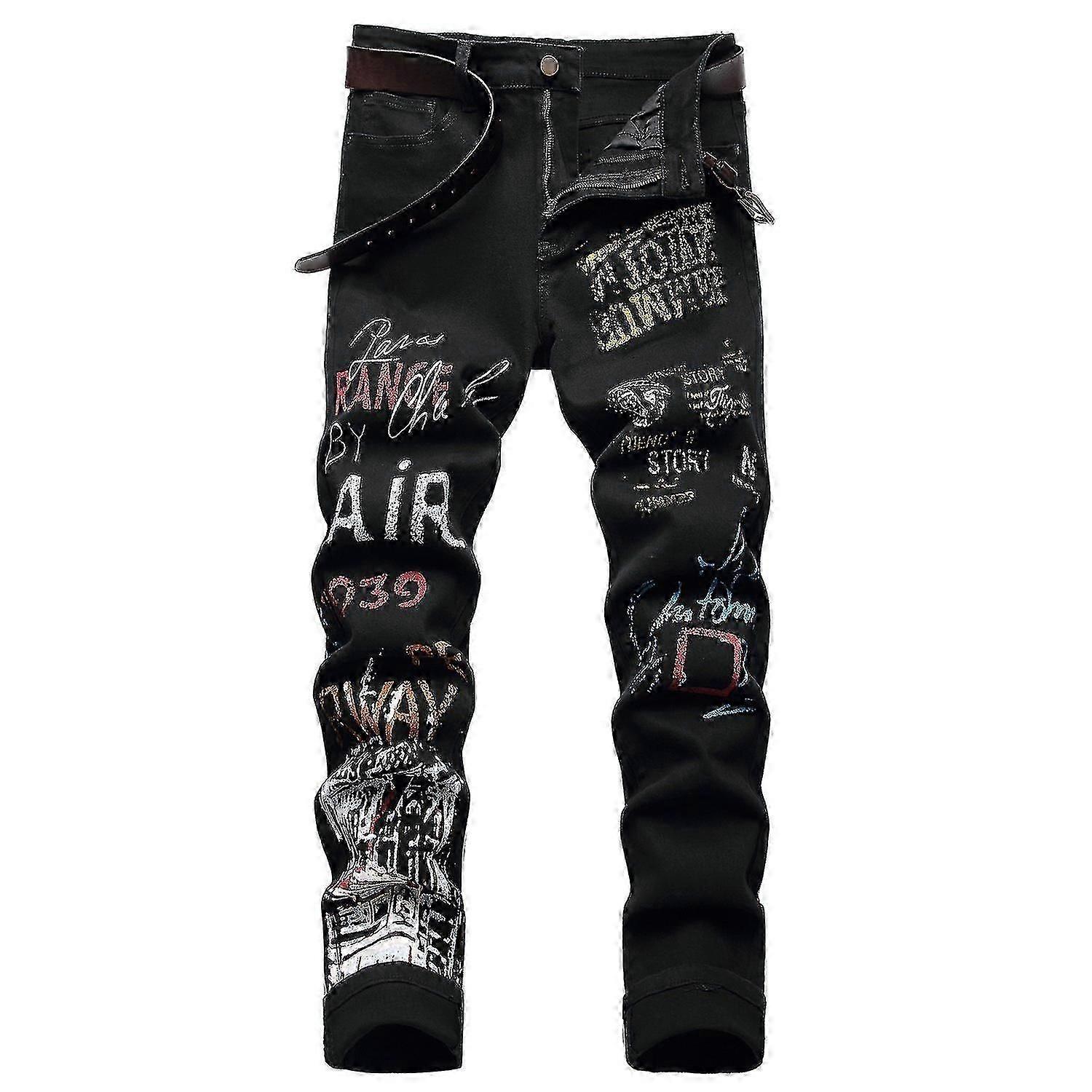 Men Punk Skinny Hip Hop Jeans Pants