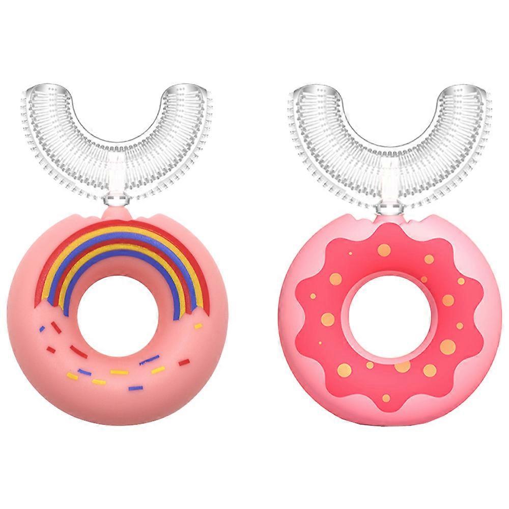 Dinosaur Design U Shaped Toothbrush For Kid, All Rounded Teeth Brush Head With Gentle And Safe Bristles, Requires Foam Toothpaste, Good Quality