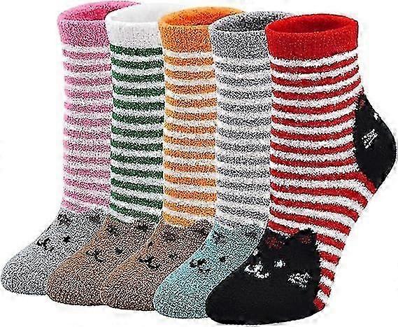 Fluffy Socks Womens Thermal Bed Socks Winter Cosy Socks Fuzzy Novelty Animal Pattern Socks Super Wa