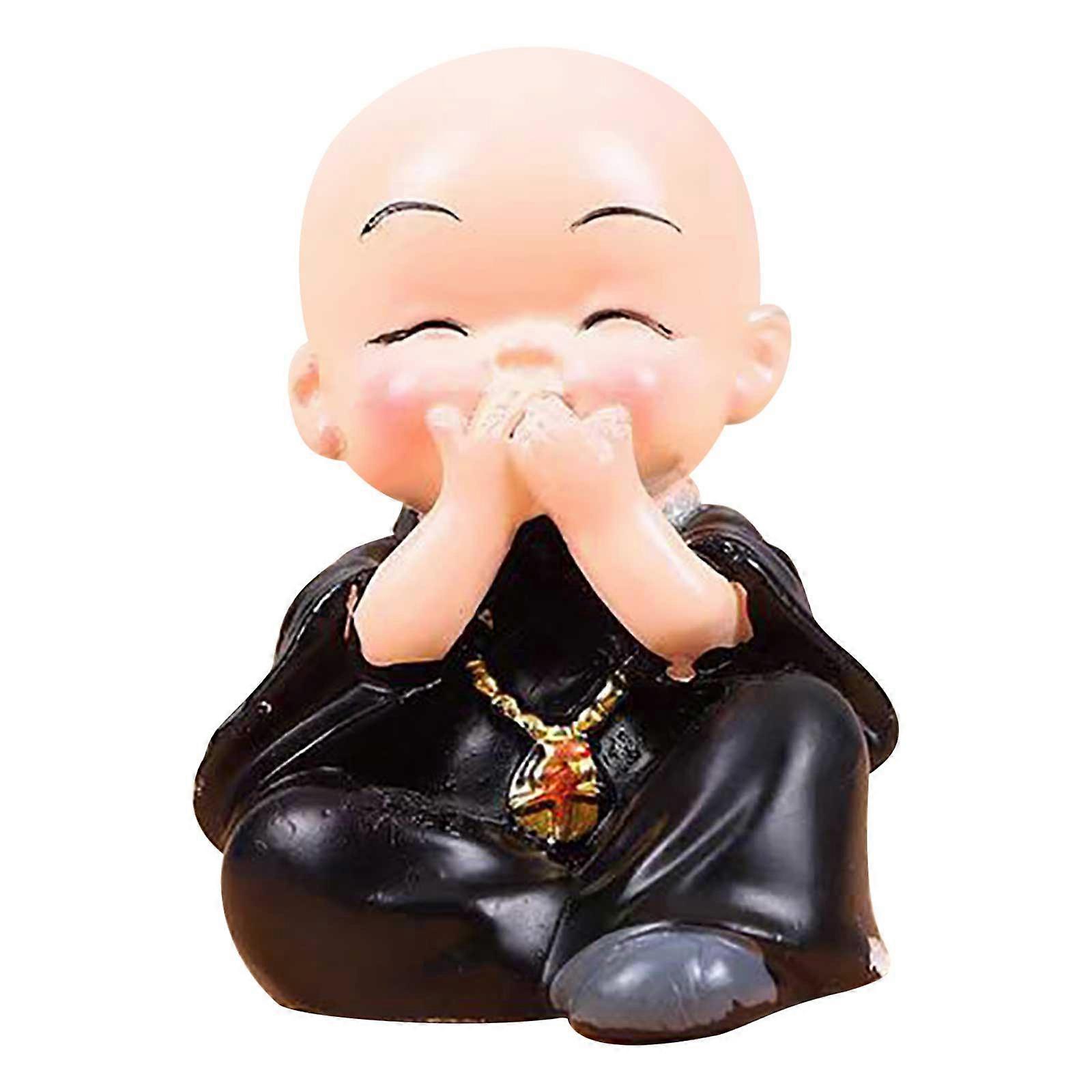 Basimu Kung Funny Little Monk Little Car Office Desktop Flower Pot Mini Ornament