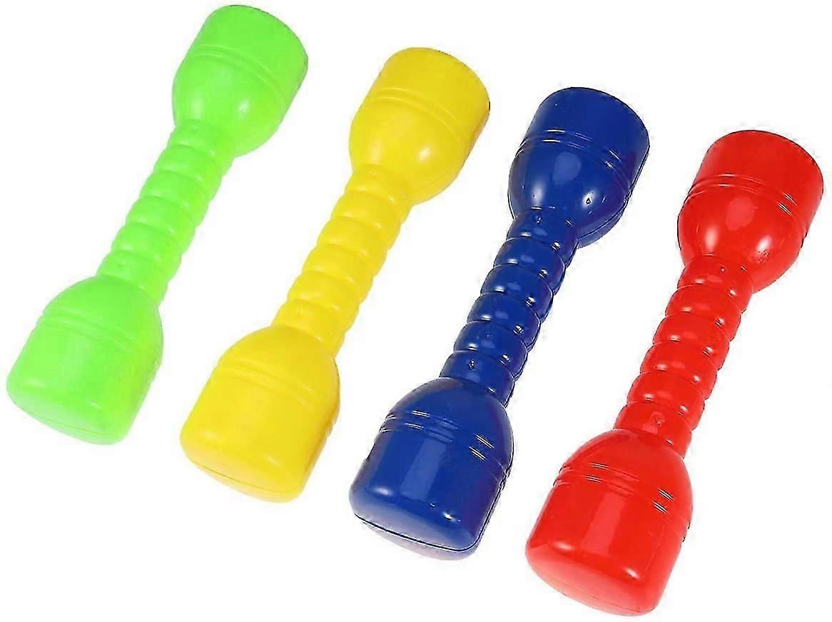 4pcsダンベルおもちゃキッズは子供のための遊びの練習をふりをする初心者ジムワークアウトウエイトリフティングとパワーリフティング