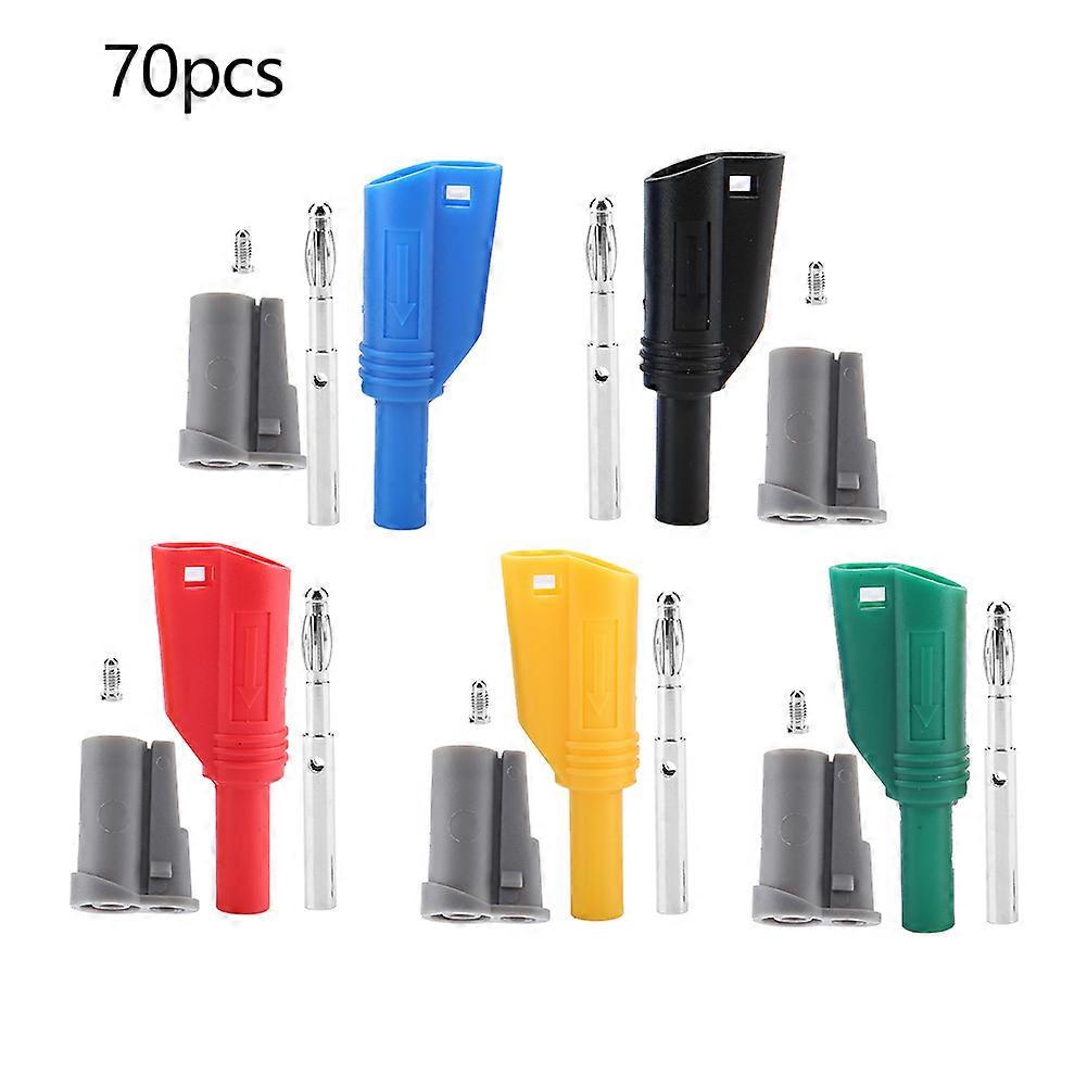70pcs P3005B 1000V/10A Welding Assembling 4mm Safety Banana Plug Multi meter Connector