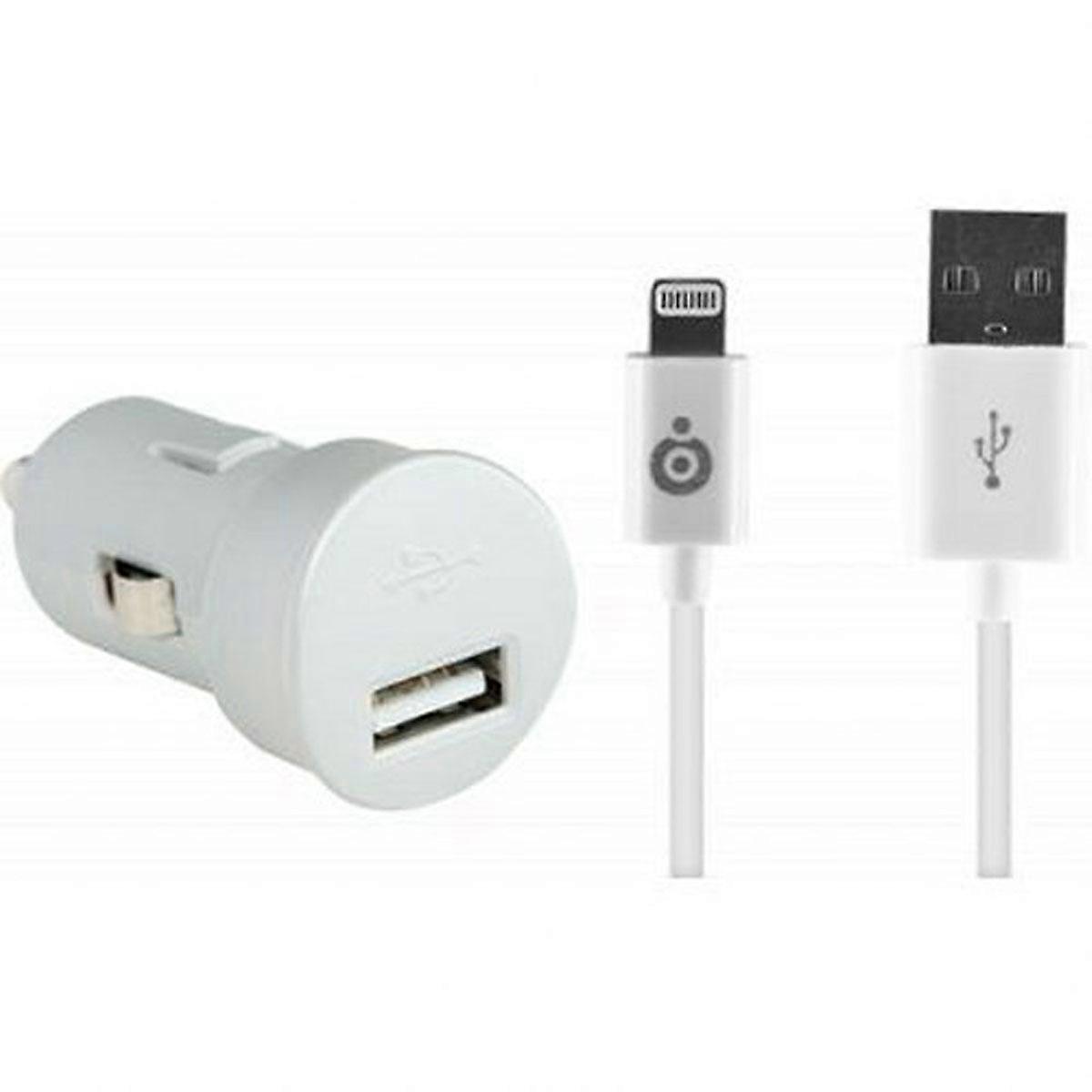 USB A nabíječka do auta 2.4A FastCharge USB A/Lightning kabel