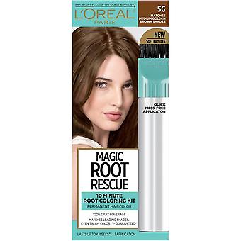 L'oreal Paris Magic Root Rescue Kit de coloración para el cabello de 10 minutos, 5 g marrón dorado medio, 1 kit