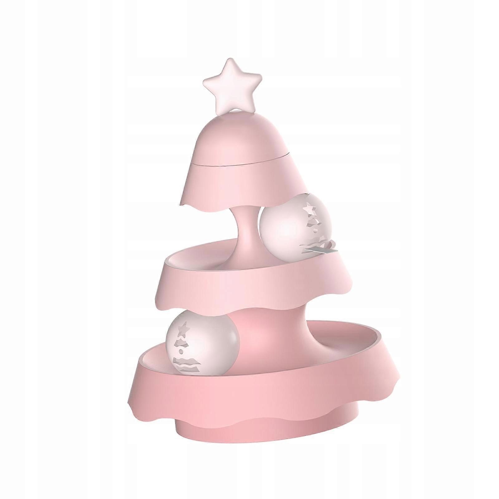 Cat Toy Roller Exercise Puzzle Toys Built In Bells Keep Cats 2 Layer Pink