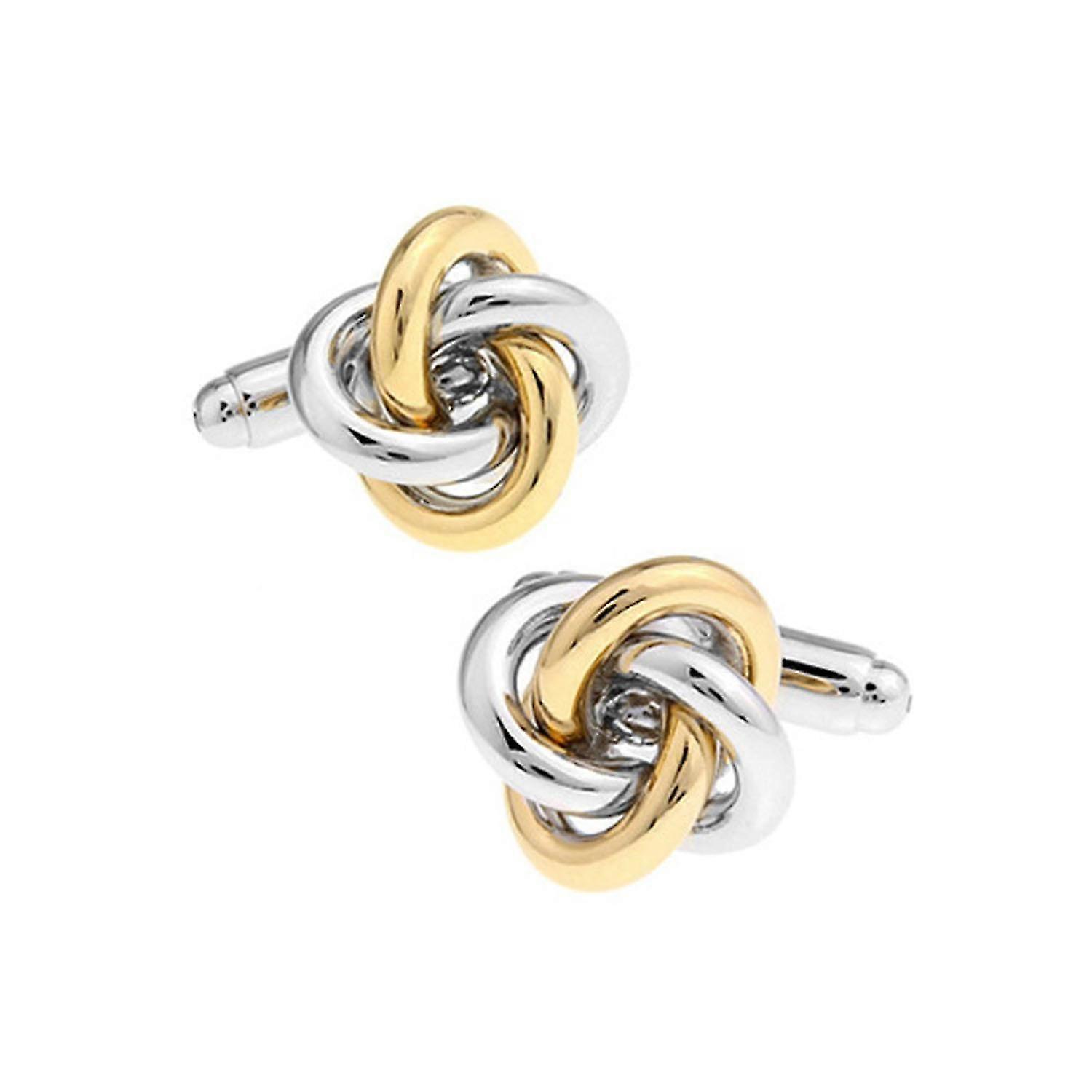 Abotoaduras de bola torcidas douradas e prateadas ZHX