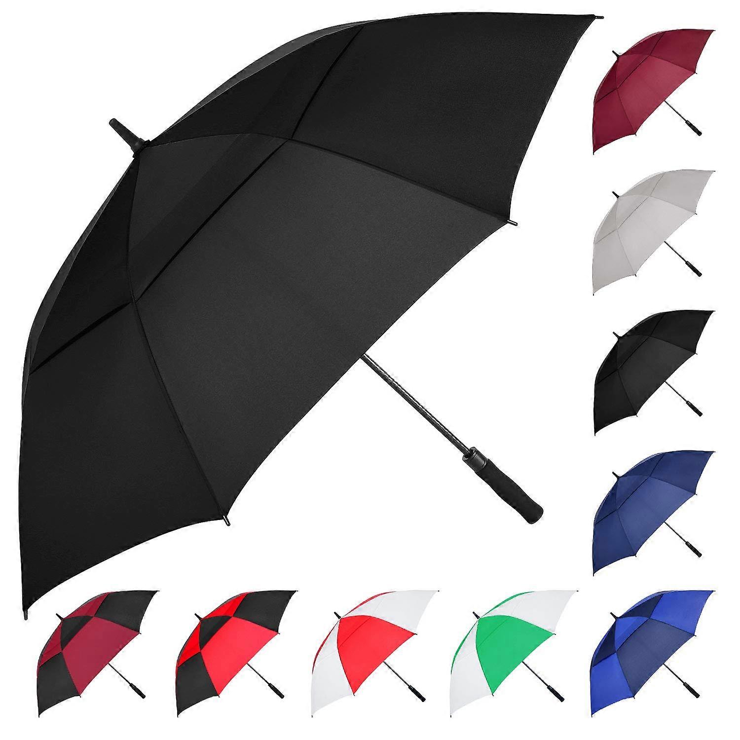 54/62/68/72 Inch Automatic Open Golf Umbrella, Extra Large Oversize Double Canopy Vented Windproof Stick Umbrellas for Rain