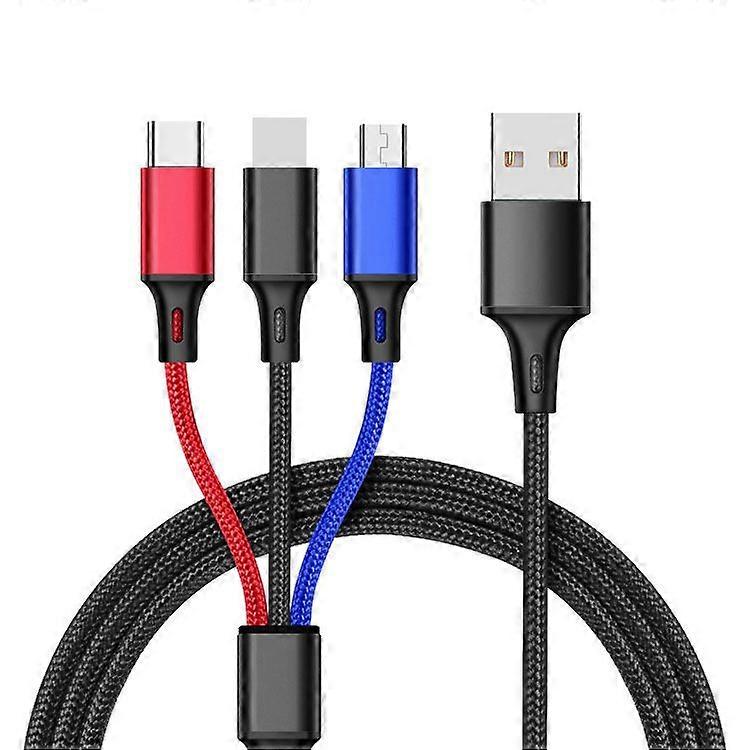 One-to-three data cable fast charging three-in-one data cable suitable for Apple and Android type-c charging cable