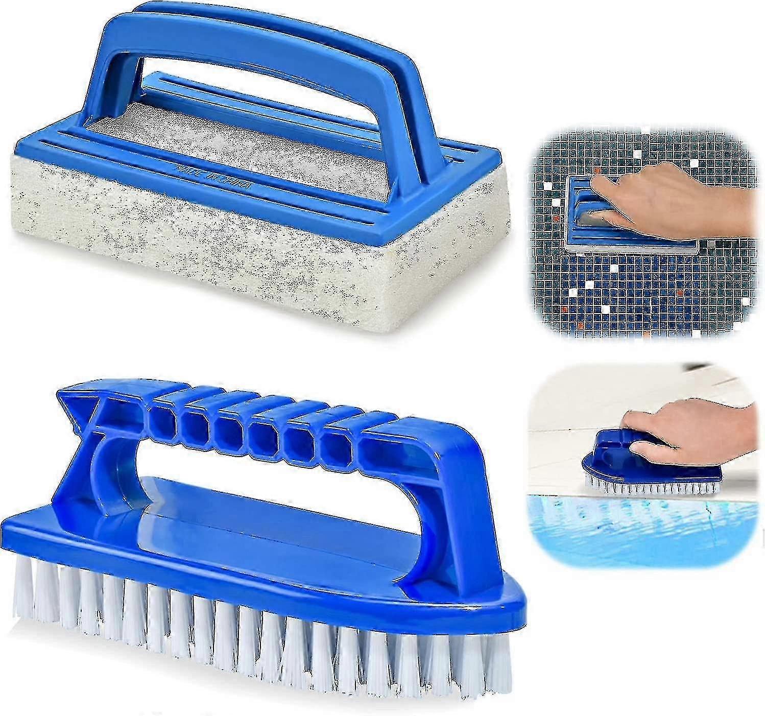 Dual Pool Cleaning Brushes by Dereine - Remove Dirt and Moss Effectively