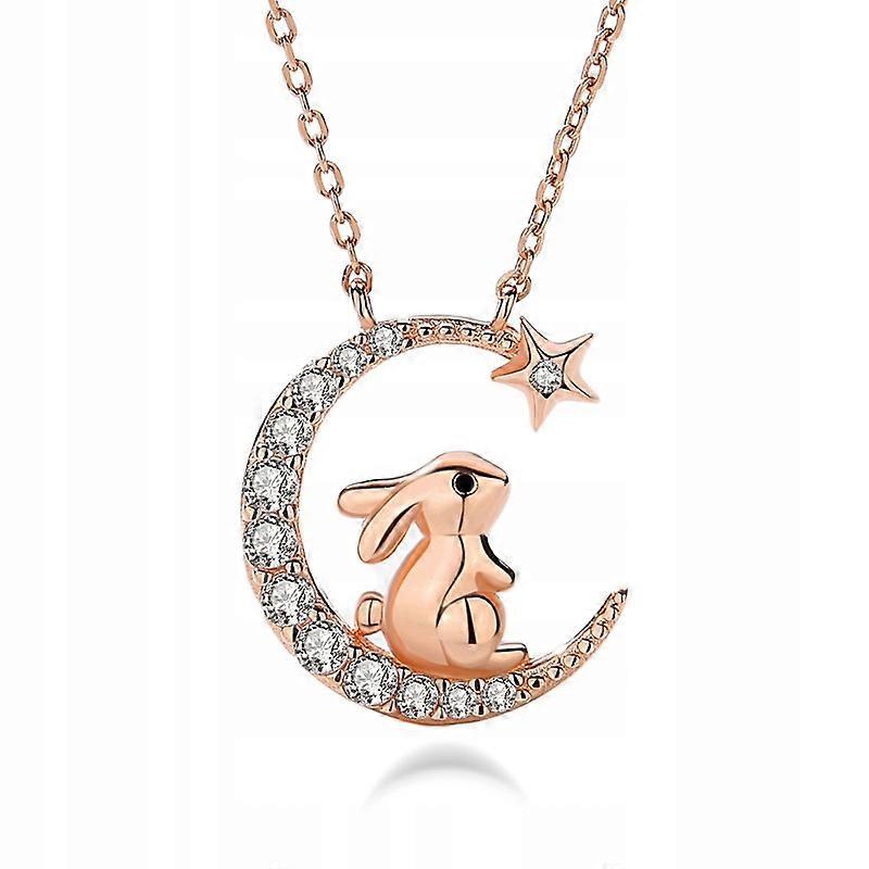 Collier Pendentif Or Lapin Lune Etoile