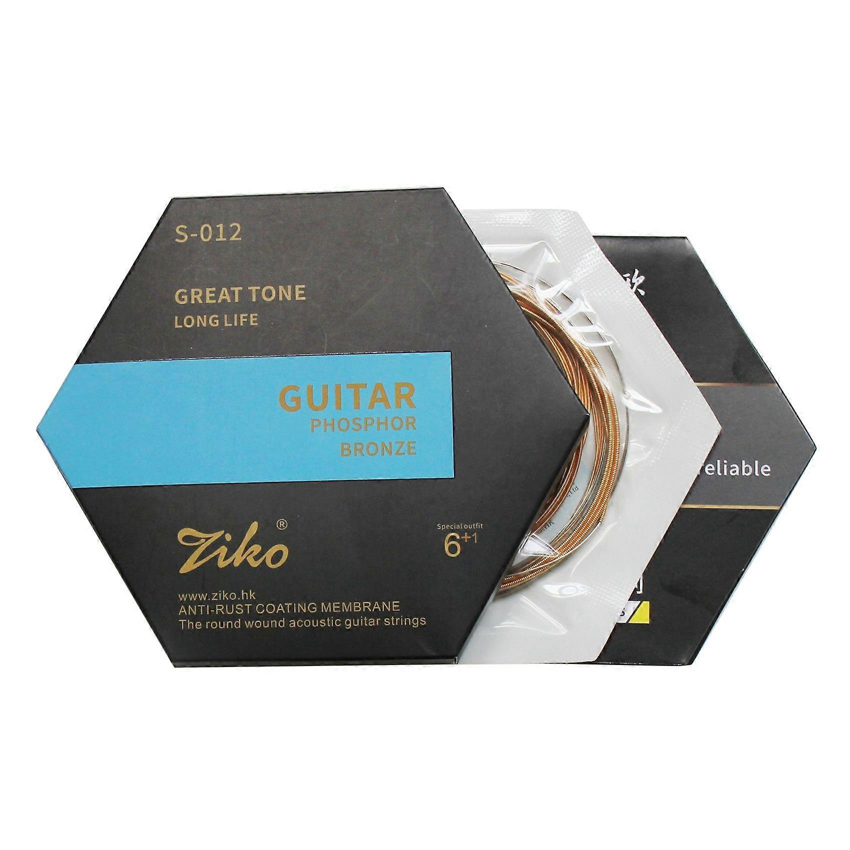 S-012 Acoustic Guitar Strings Nickel Plated Carbon Steel Hexagonal Alloy Coated Phosphor Bronze Guitar Strings,6Pcs