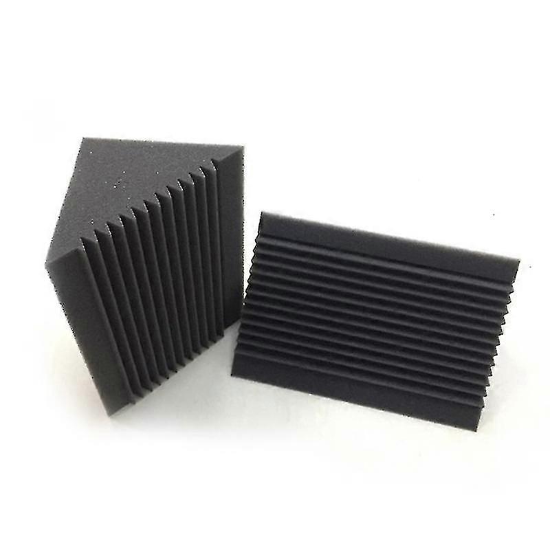 6 قطع رغوة صوتية فحم / أسود باس فخ امتصاص الصوت استوديو عازل للصوت جدار الزاوية 12 × 12 × 24 سم