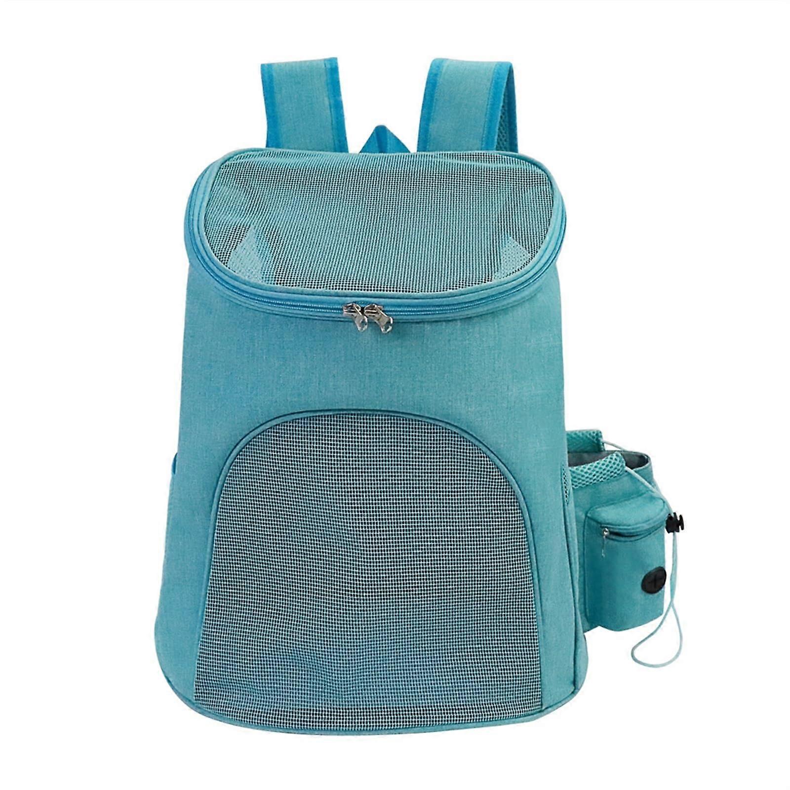 Pets Go Out Backpack for Small Dogs and Cats, Large Capacity Foldable and Portable, Breathable and Wear-Resistant, Blue, Size L for 4-10kg