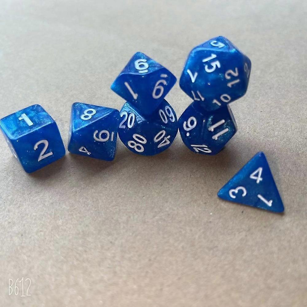 DND Dice Polyhedral Dice Set, 7Pcs/Set Blue Nebula Dice for Dungeon and Dragons,Pathfinder Role Playing Dice Games RPGs(White Engraving)