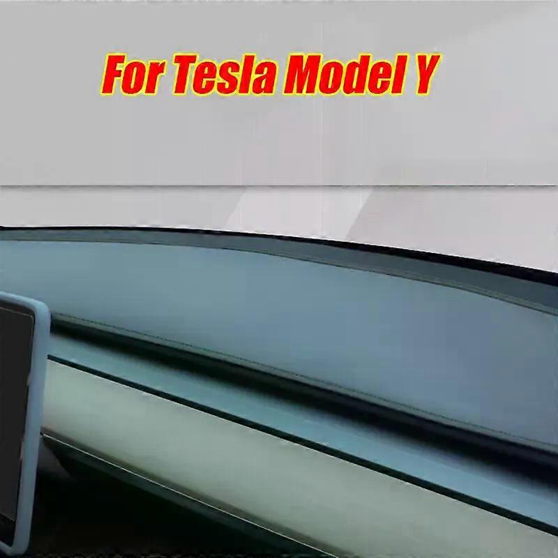 Black Leather Dashboard Cover Dash Protector Pad Mat For Tesla Model Y