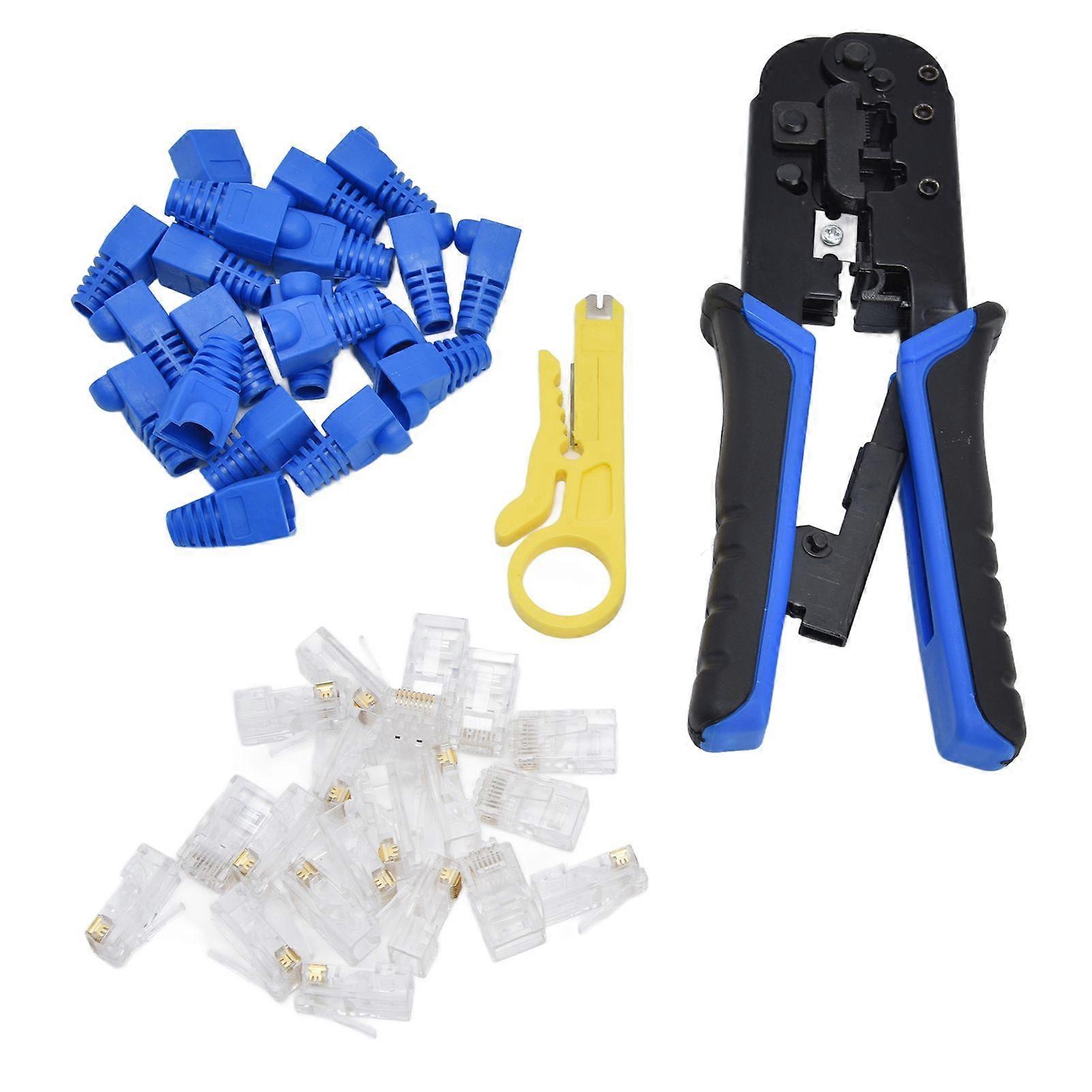 Network Cable Crimp Pliers RJ11/45 Ratchet Wire Crimping Tool RJ Connector Set Kit