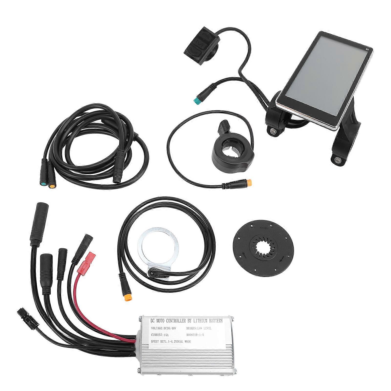 Elektroroller Umbausatz Wasserdicht 15A Controller LCD-Display Panel Pedal Assist Sensor Daumengas 1 auf 2 Verbindungskabel 
