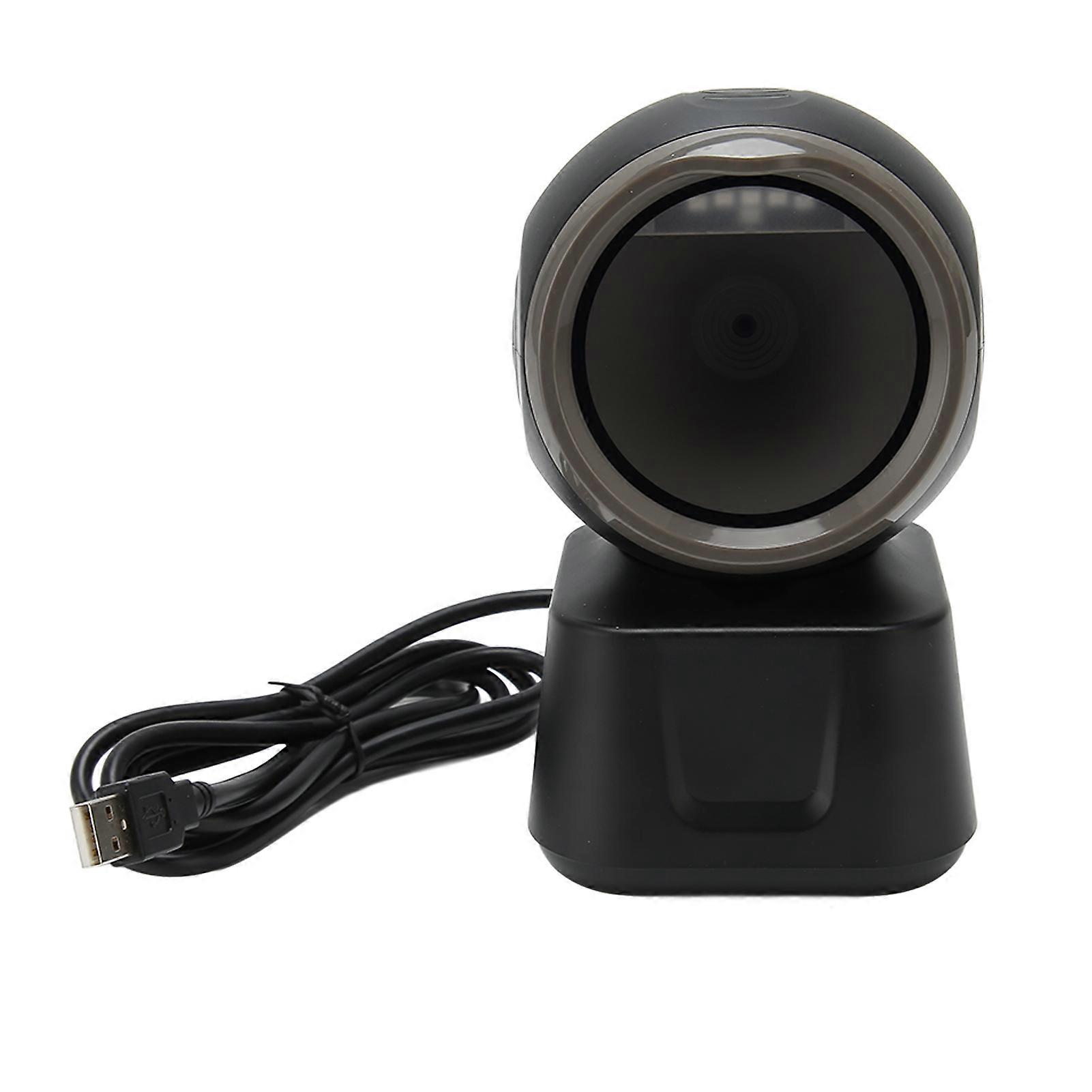 Desktop Scanner High Speed LED Indicator Prompt Tones Large Window Barcode Reader for Market Bank Store