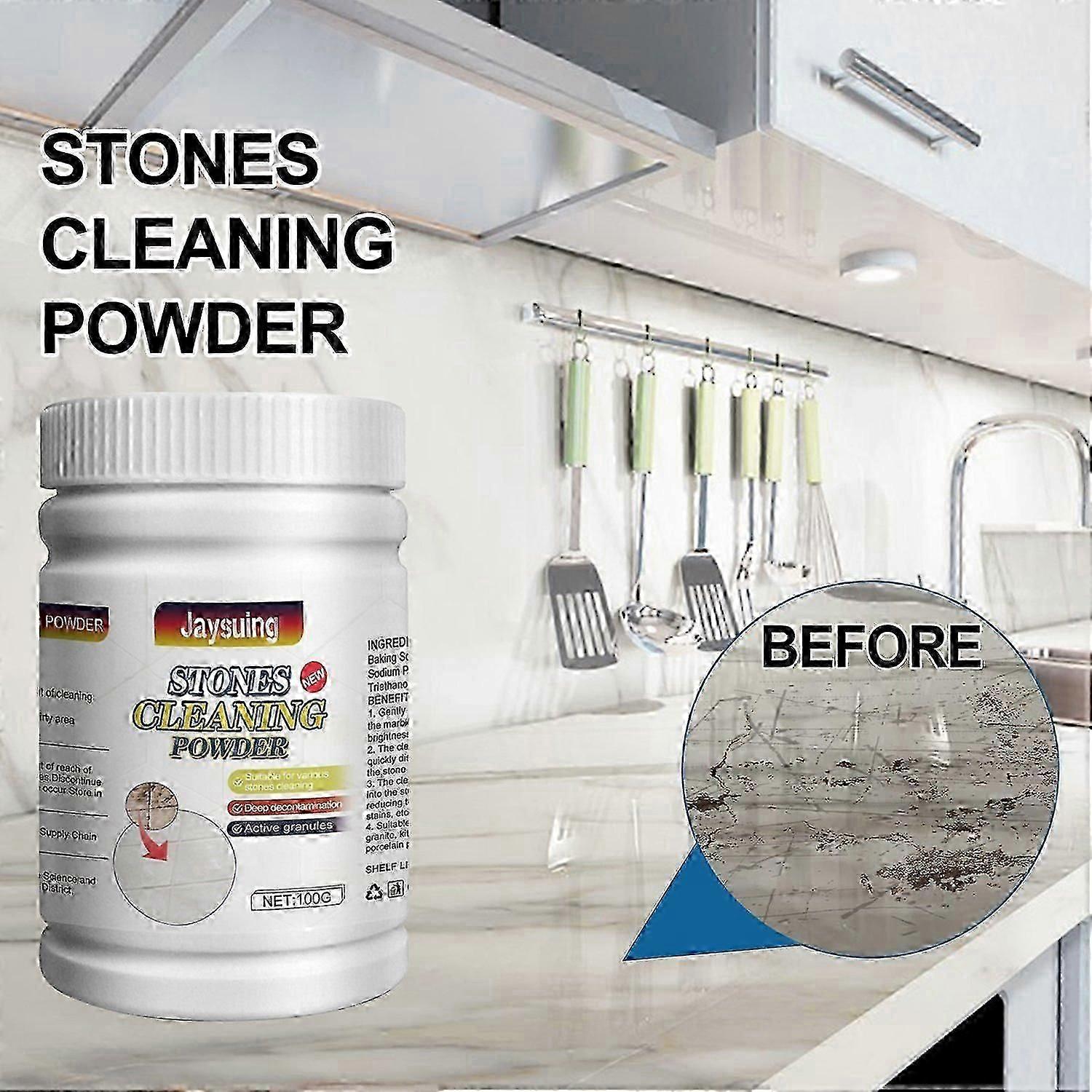 Jaysuing kivenpuhdistusjauhe, kotitalouksien keittiön työtaso marmorilaattojen tahrojen puhdistus