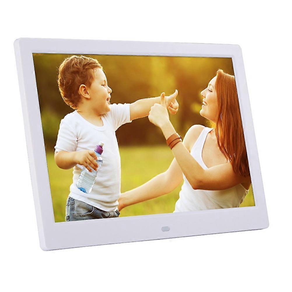 12 Inch Digital Photo Frame HD 1280X800 Player Function,White,EU Plug