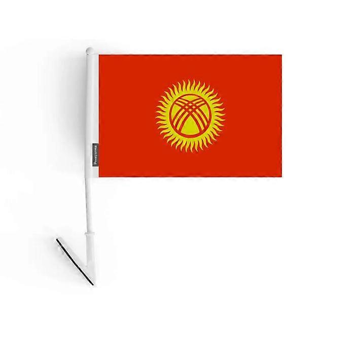 Adhesive Flag – Kyrgyzstan – 14 x 21 cm – Soft Polyester – Easy to Stick – 5 pieces
