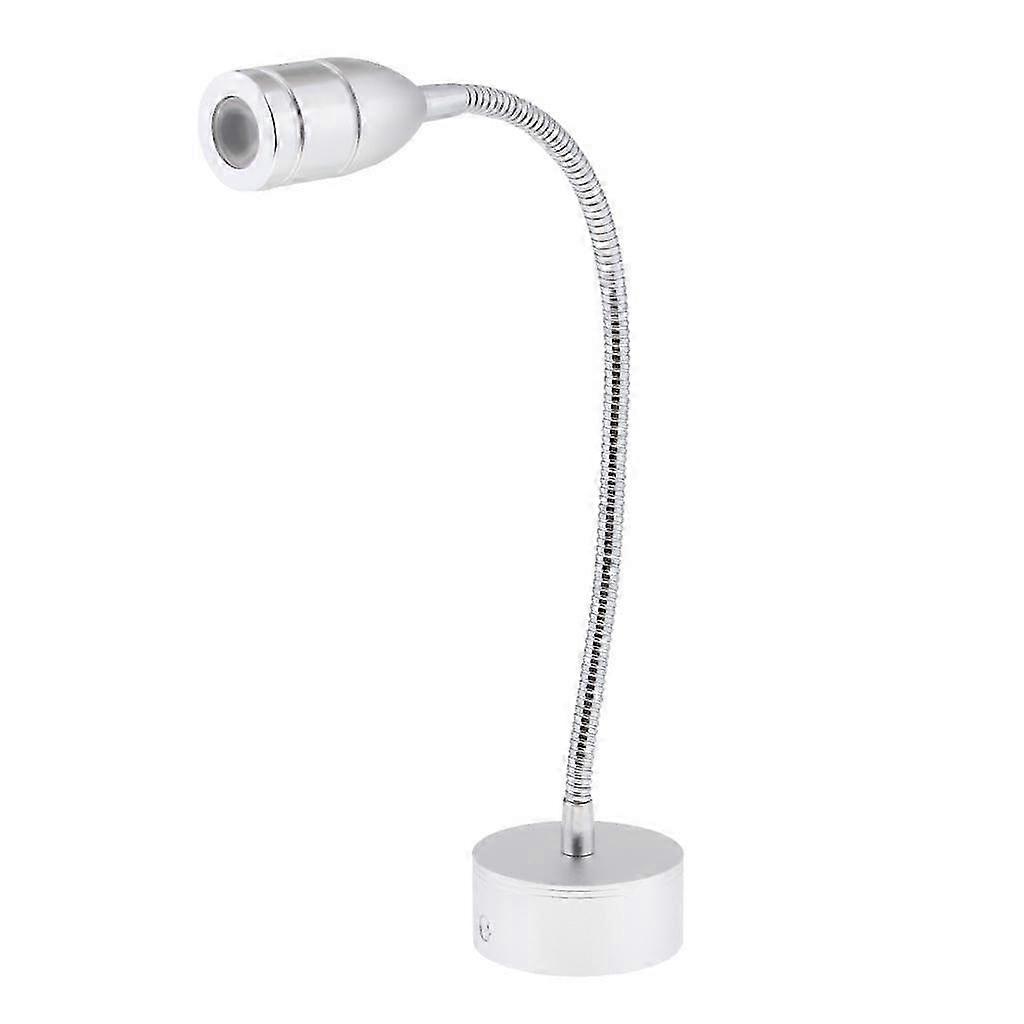 12V 2W 6000K Gooseneck LED Bedside Reading Light Headboard w/ Switch-color: Silver