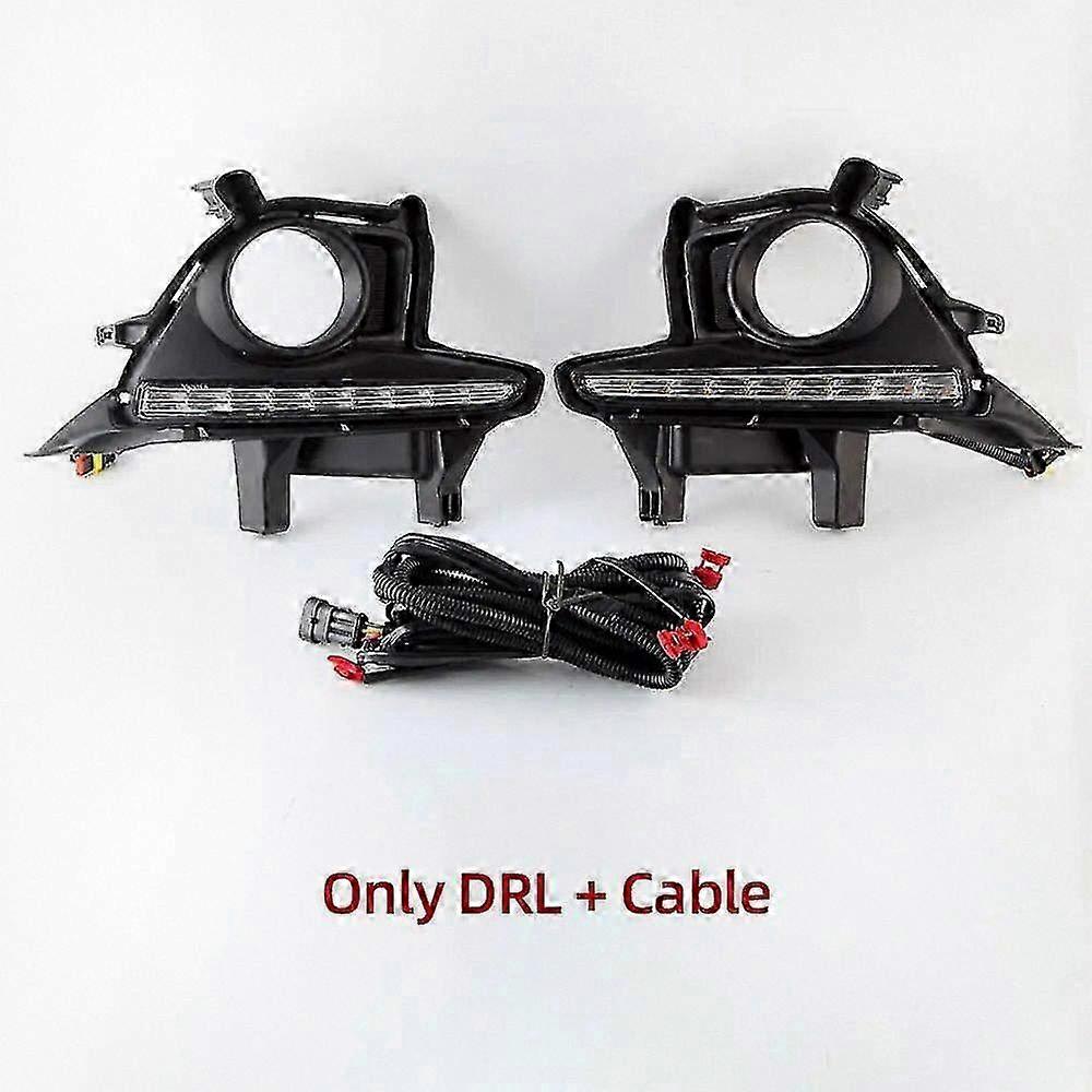 2PCS LED Fog Lamps Suitable for a Certain Brand Highlander Models from 2014 to 2017 with DRL Daytime Running Lights and Turn Signal Cover