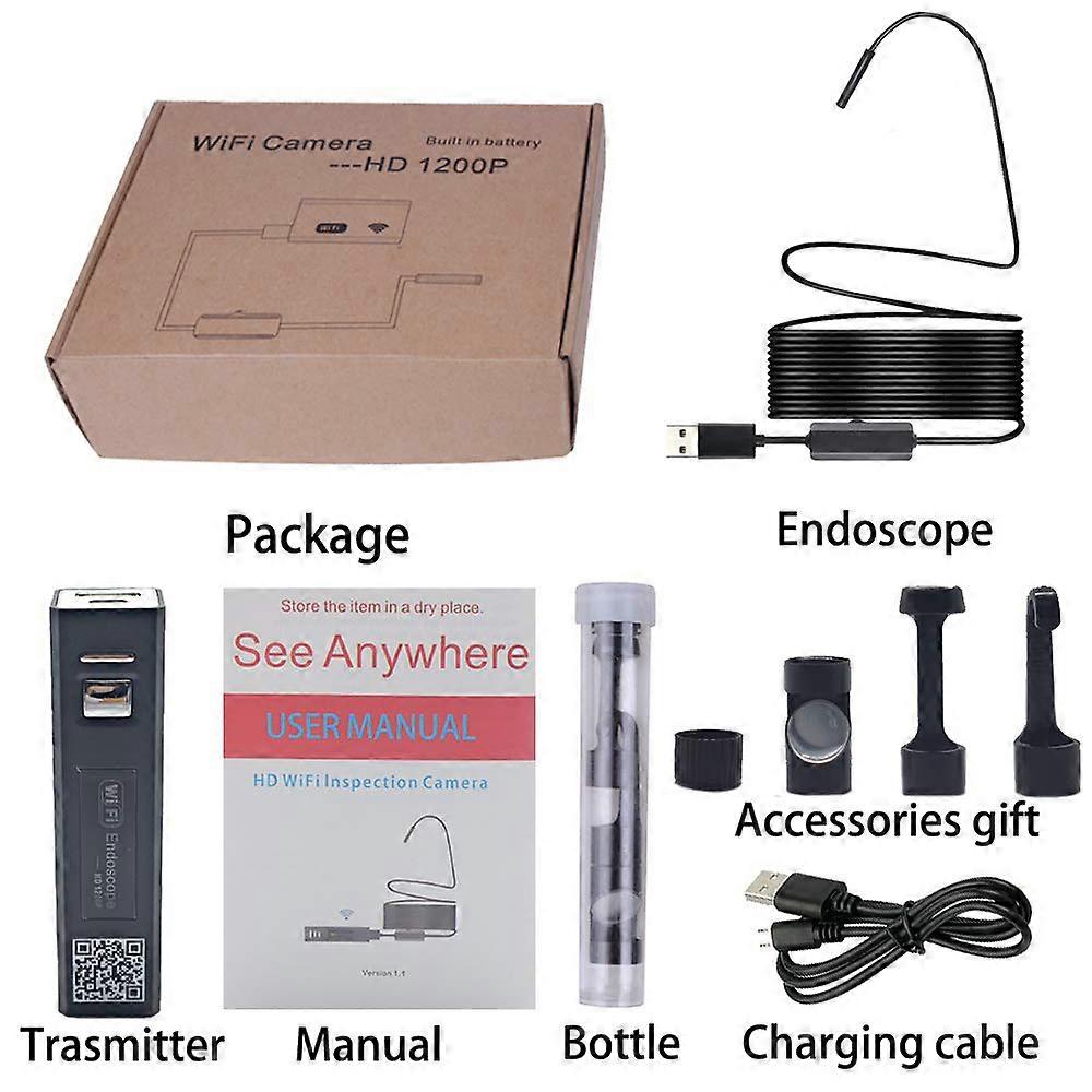 Wireless Snake Camera 1200P Wifi Inspection Camera Hd Endoscope5 M