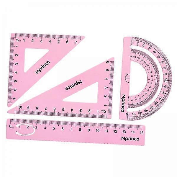 5x Ruler Set, Aluminum Ruler Drafting Ruler Metal Protractor Measuring Tool