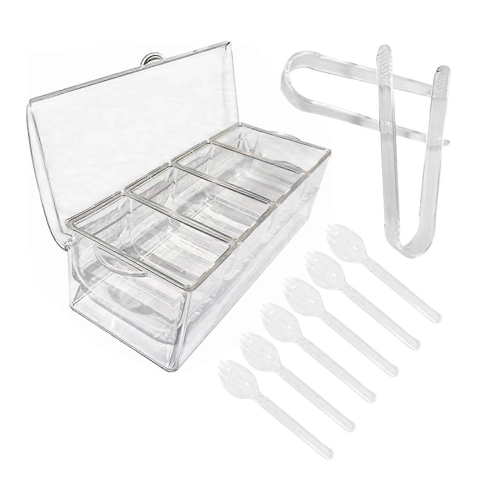 Space Saving 5 Grids Seasoning Box Convenient Spice Case with 5 Compartments for Efficient Kitchen or Camping Use