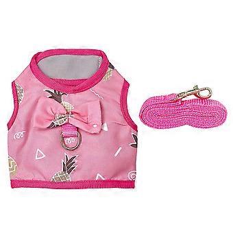 Rabbit Vest with Bell Small Animal Harness and Leash Escape-Proof Belt 3 Sizes Pet Clothes for Bunny Hamster Rat  S