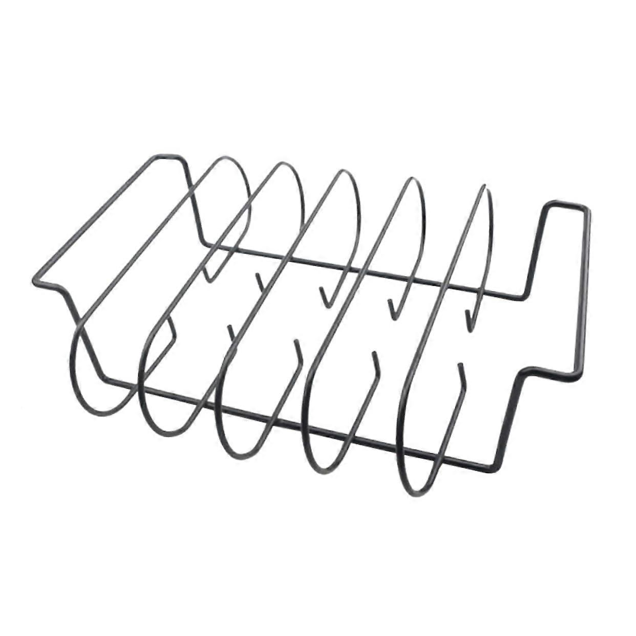 Reusable Grill Skewer Rack Iron Black Stand For Steak And Chicken BBQ Kebabs