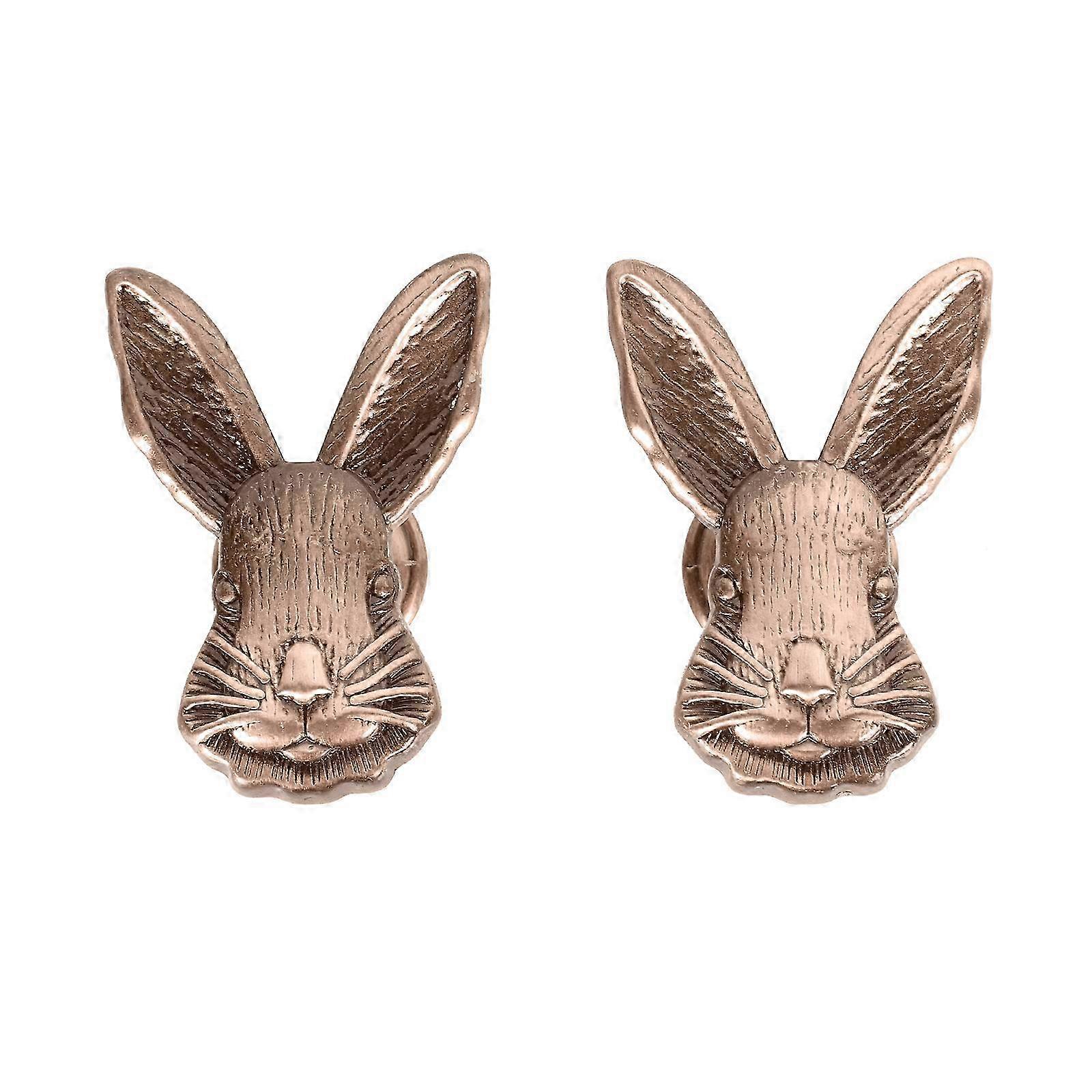 Vintage Bunny Knobs - 2PCS Red Cabinet Handles 4.9x3.5cm