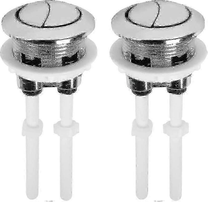Universal Toilet Cistern Push Buttons 38mm, Dual Flush Button Kit with Adjustable Screw Rods