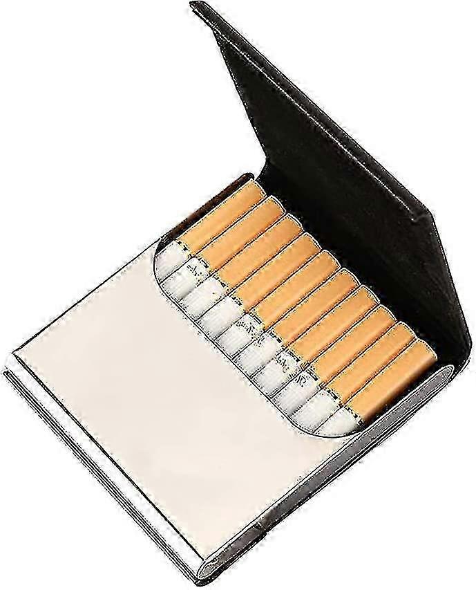 Carbon Black Stainless Steel 10-Cigarette Case