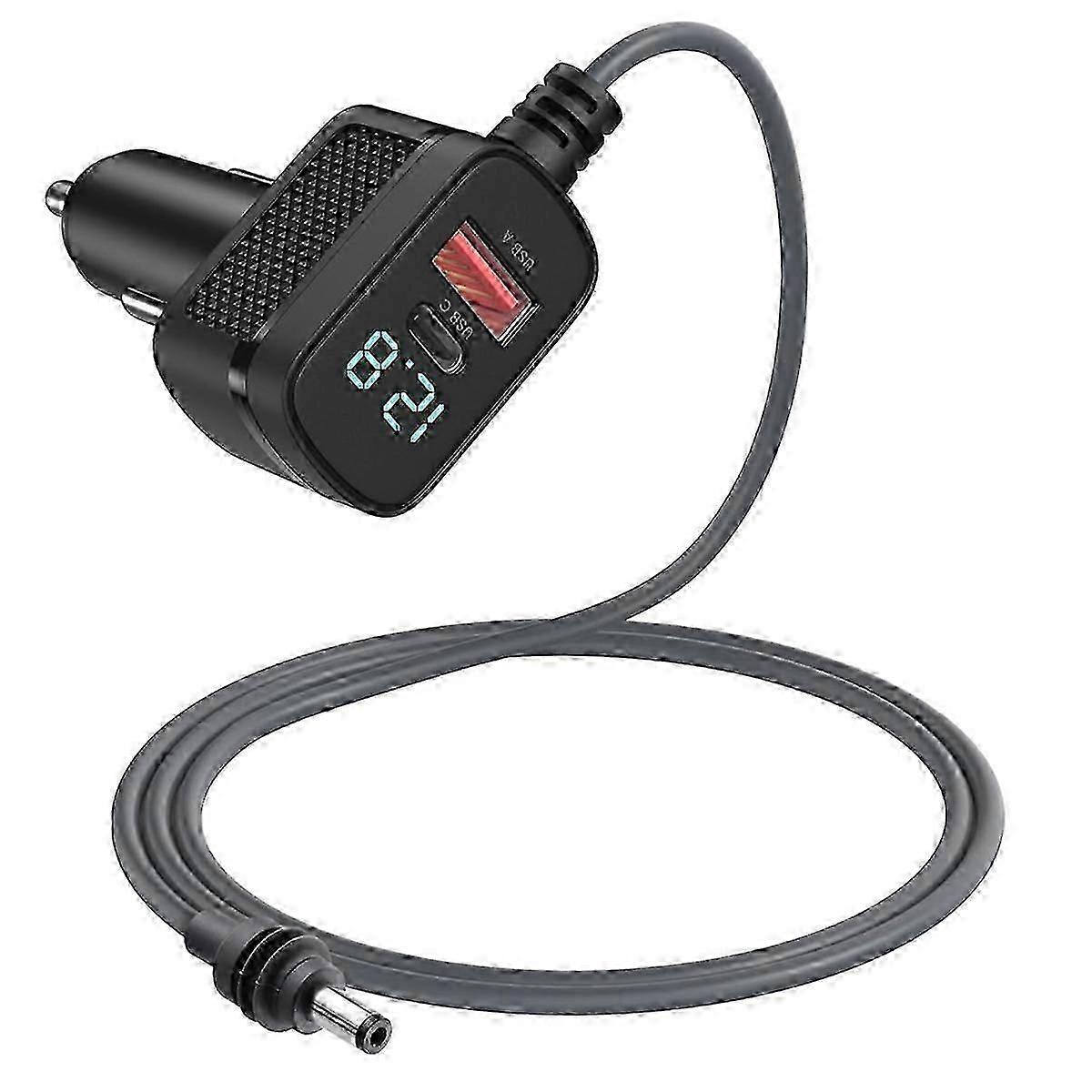 Autolader geschikt voor Starlink mini-stroomkabel, 12V-48V-adapter met USB C-oplaadpoort en LED-voltmeter