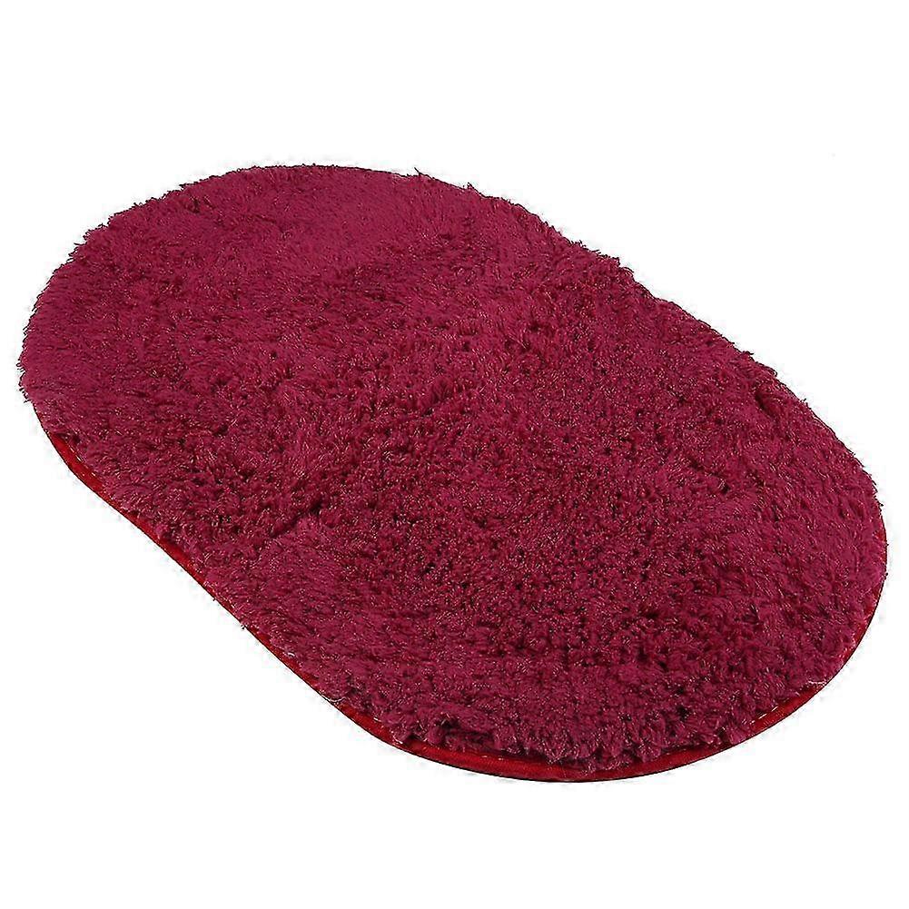 Memory Foam Bath Mat Non-Slip Super Absorbent Bathroom Rug Carpet in Wine Red (60*40)