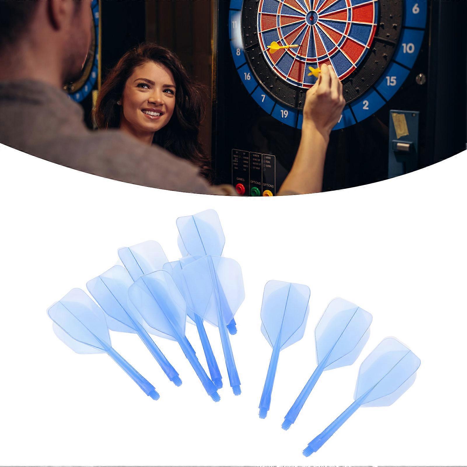 10Pcs Integrated Dart Shaft and Flights Excellent Balance Increase Speed Reduce Air Resistance Plastic One Piece Dart Flight and Shafts Set Blue