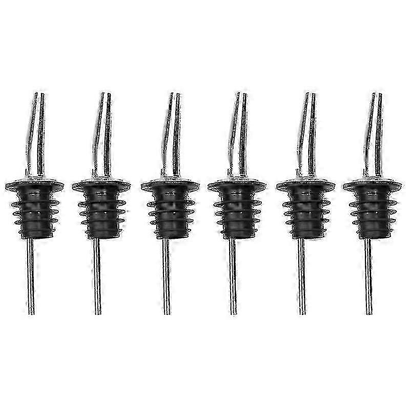 12pcsステンレス鋼リキュールポアラー、ラバーキャップ付き - 6pcs