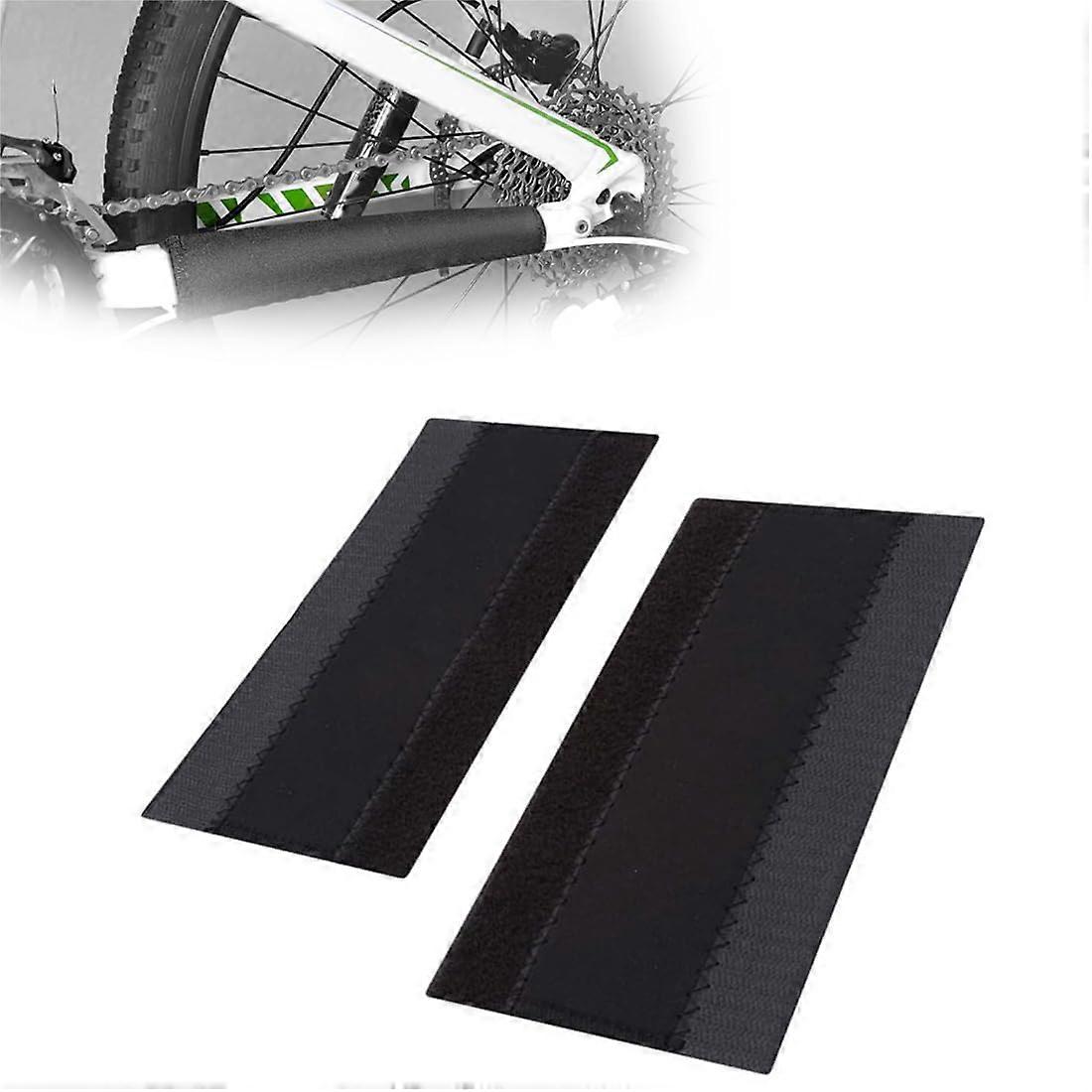 1 Pair Bicycle Bike Chain Protector Chain Stay Protection Neoprene Bicycle Chain Strut Protector Frame Protector Neoprene Black
