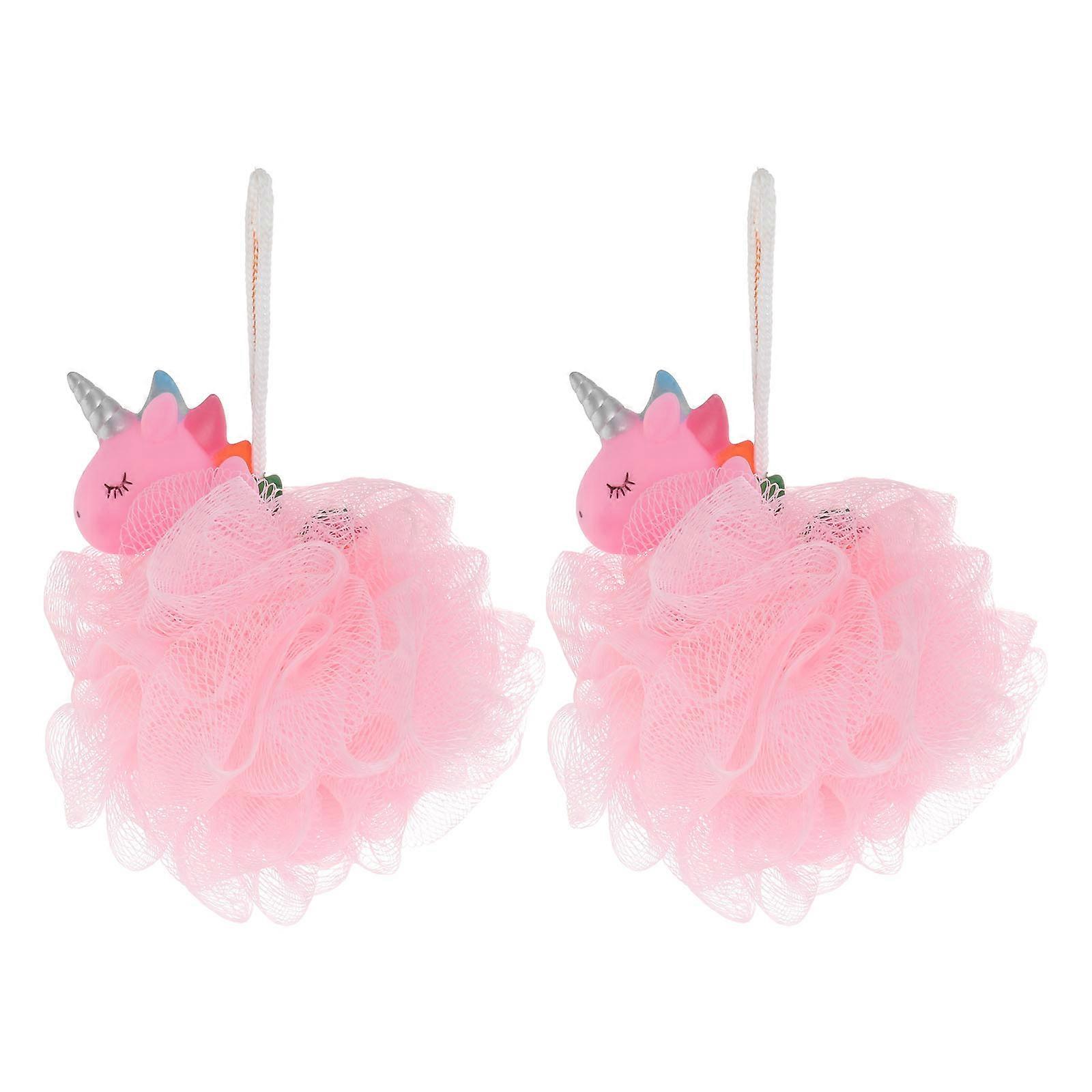 Here's a refined and professional product description for your **2pcs Unicorn Bath Ball Exfoliating Shower Mesh Sponge**:
**2pcs Unicorn Bath