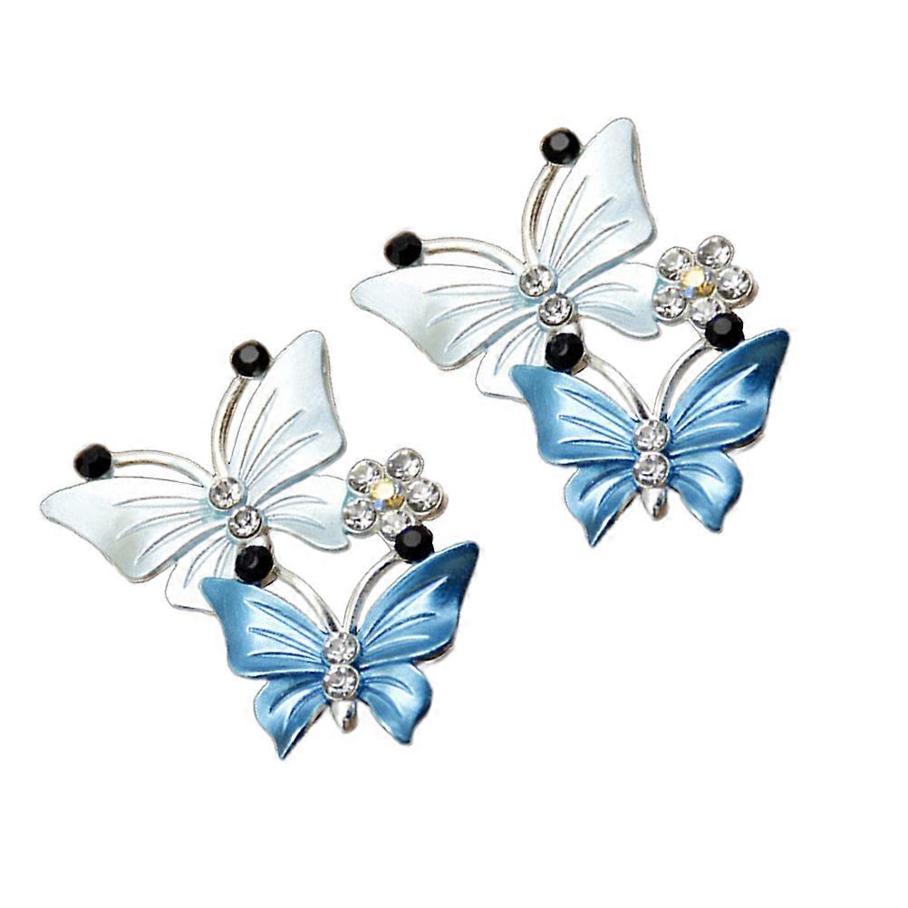 Fragrance Diffuser Car Air Freshener Blue Butterfly Shaped Odor Minimization 5x3.6x1cm Alloy 2Pack